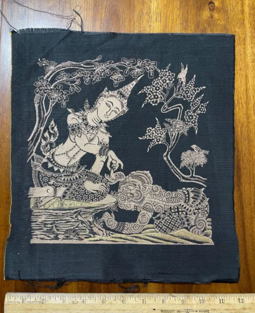 Arte de seda Tailandia Señor Rama mitología folclore criatura algo dorado sobre arte