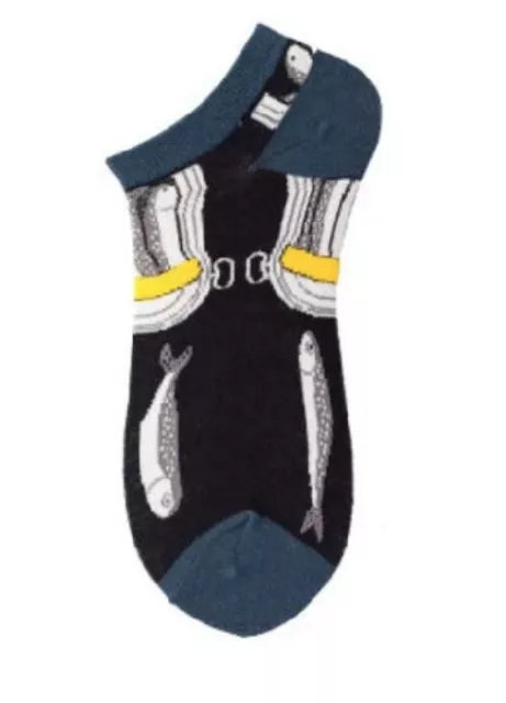 Black Can of Sardines Low Cut Socks Novelty Unisex Crazy Fun SF1246