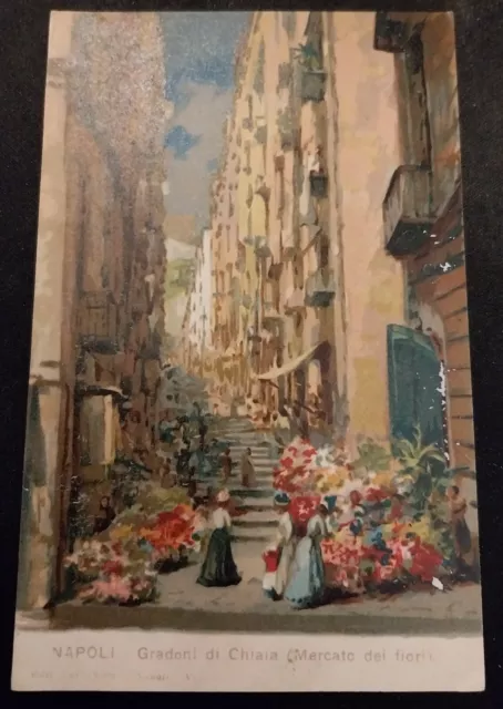 Cartolina Napoli Gradoni Di  Chiaia Mercato Dei Fiori