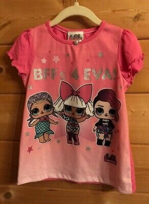 Worn in Good Condition Girls LOL Surprise Pink T-Shirt Age 4-5 Years