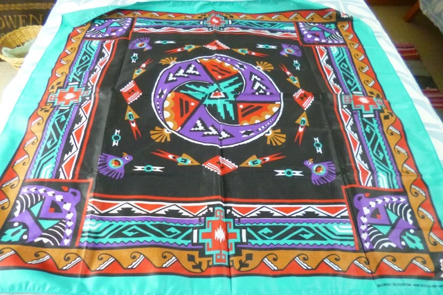 SCIARPA BANDANA WAMCRAFT DESIGN NATIVO USA MISTO COTONE AQUILA NATIVA 28,5" mq nuova con etichette
