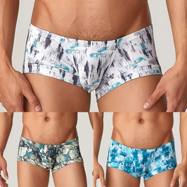 Short boxer en soie glacée sans couture pour hommes sous-vêtements malles rafr