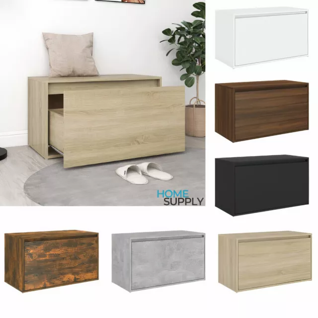 Modern Wooden Home Hallway Bedroom Storage Bench Toy Trunk Chest Box Pull Door