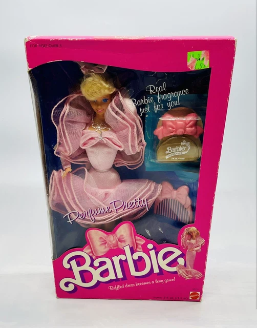 Barbie 1987, Perfume Pretty Barbie, Fabriqué en Malaisie NRFB