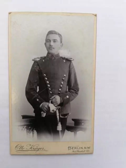 CDV Foto, Offizier mit Säbel,  Dragoner (?), Berlin