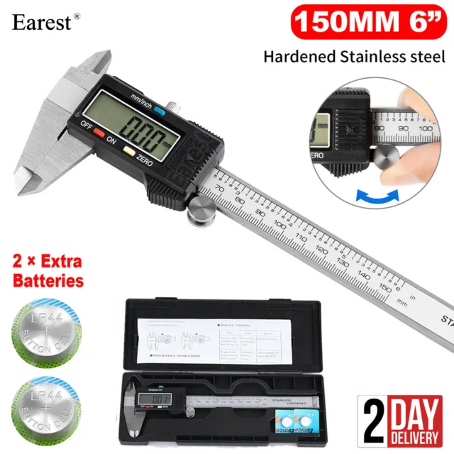 LCD 6" 150mm Digital Vernier Caliper Stainless Steel Micrometer Electronic Tool