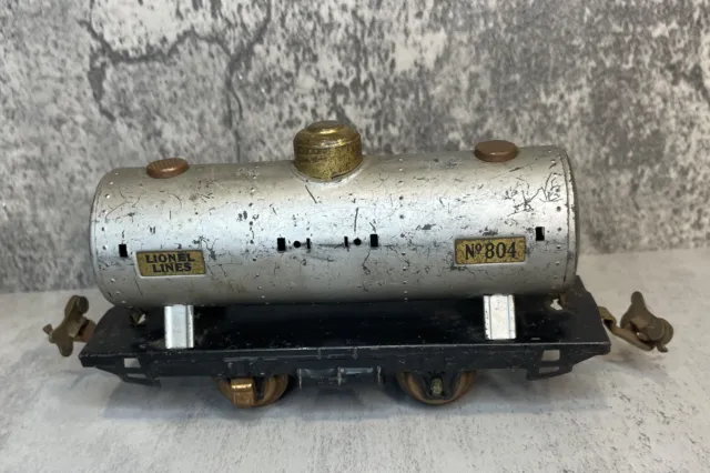 Lionel Line No. 804 TANKER Tin Train Car Antique PRe-War 1917-1925 *READ*