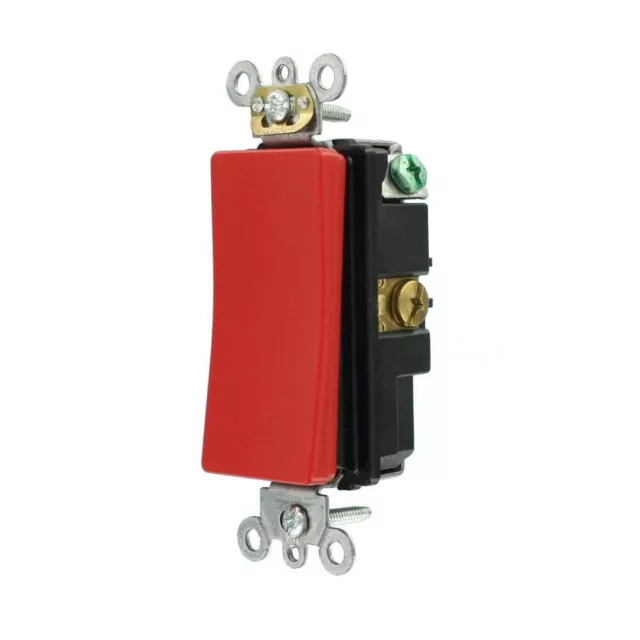 LEVITON Decora Plus 20-Amp Antimicrobial Treated Single-Pole Rocker Switch,Red