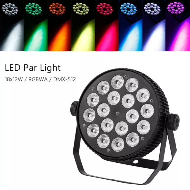 216W RGBWA LED Par Light DMX Stage DJ PAR 64 Light Strobe Effect Washer Light