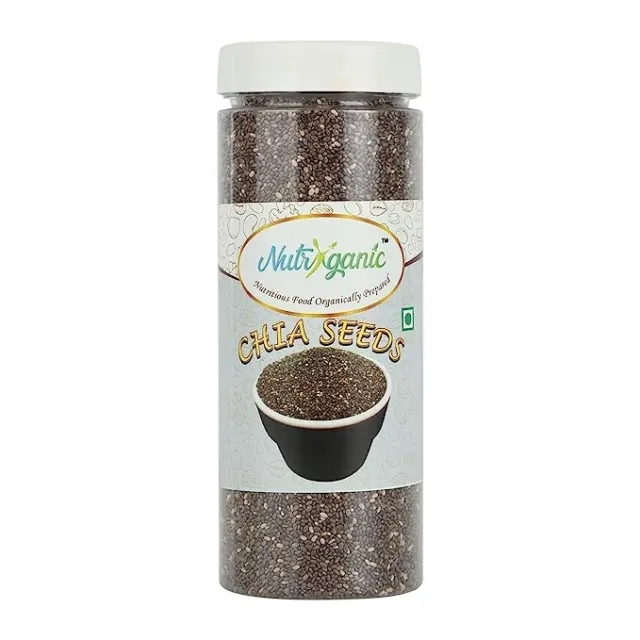 Nutryganic Raw Chia Seeds 200 gm for Healthy Eating, Natural Free Shipping