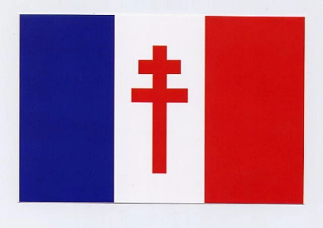 Patch Écusson Drapeau France Libre De Gaulle - 5x8cm, Fixation Mâle/Femelle