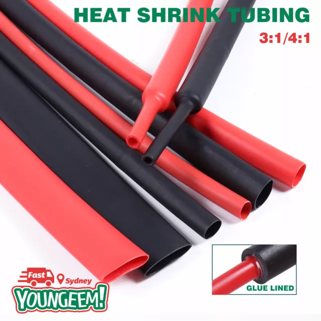 Heat Shrink Tubing Adhesive Lined Cable Repair Wire Shrink Wrap Sleeving 3:1/4:1