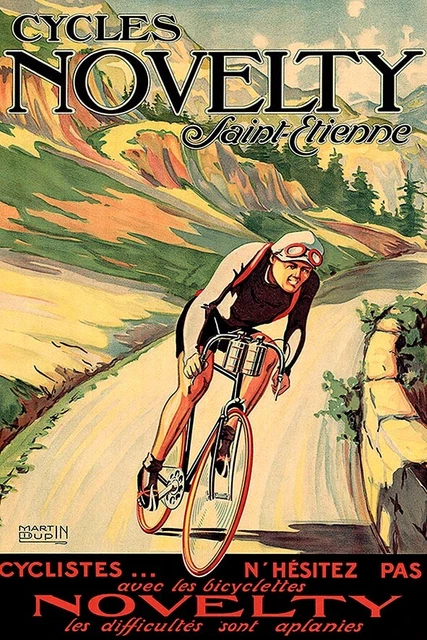 Poster Vintage Cyclisme - Manifesto Publicitaire Italien - Stampa Bicicletta - Neuf