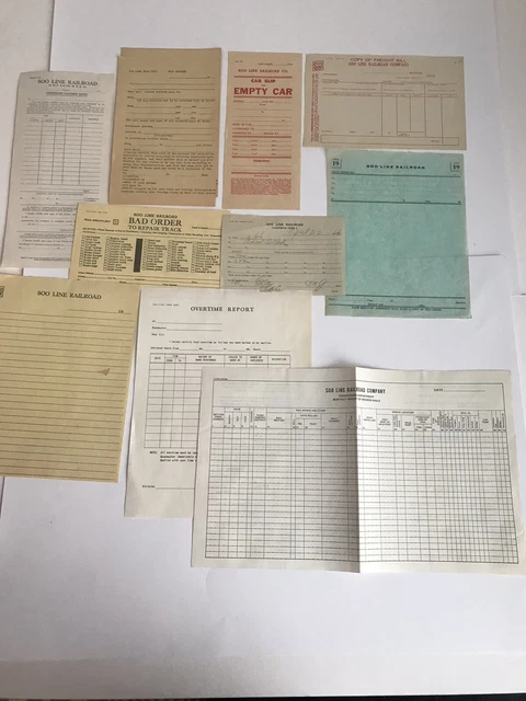 SOO LINE Railroad paperwork form lot dollar sign logo variety of forms vintage v