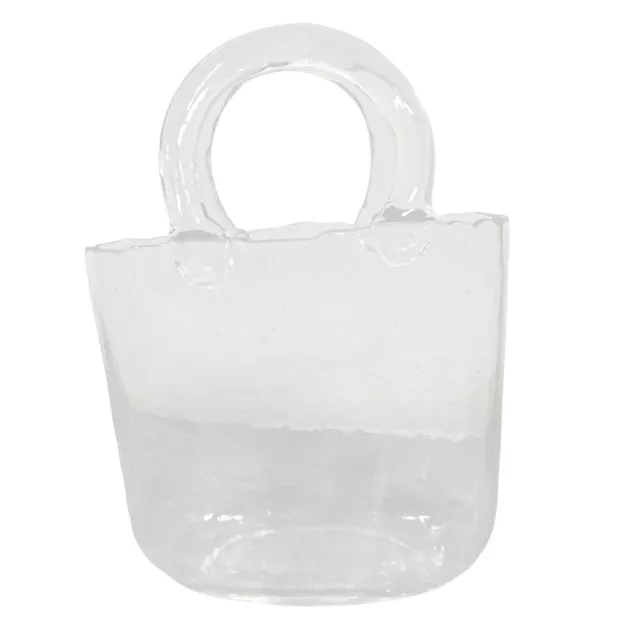 1pcs Handbag Shape Clear Vase,Glass Vases Fish Bowl Handmade Flower Vase