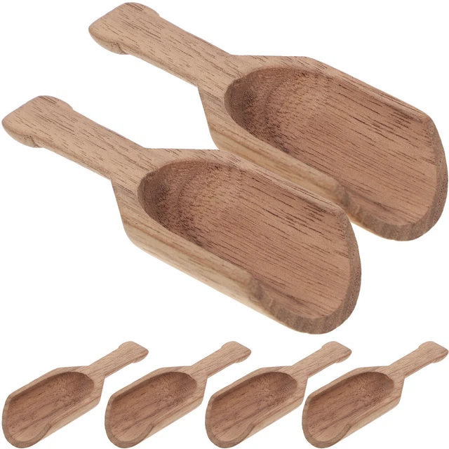 6 piezas cuchara pequeña de madera cuchara pequeña de sal maderas miel de madera café