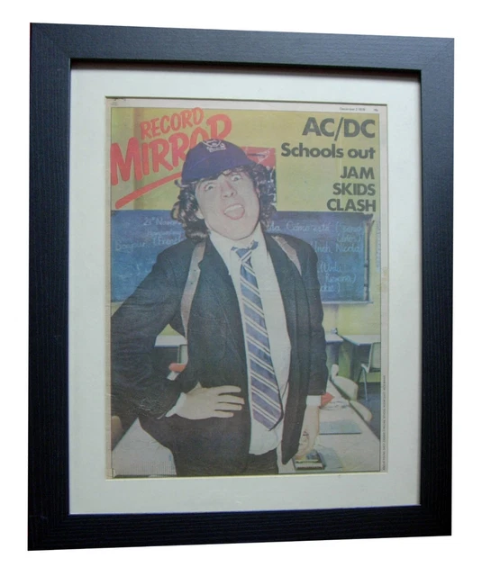 AC/DC+RARE ORIGINAL 1978 Vintage Record Mirror+Poster+Framed+Express ...
