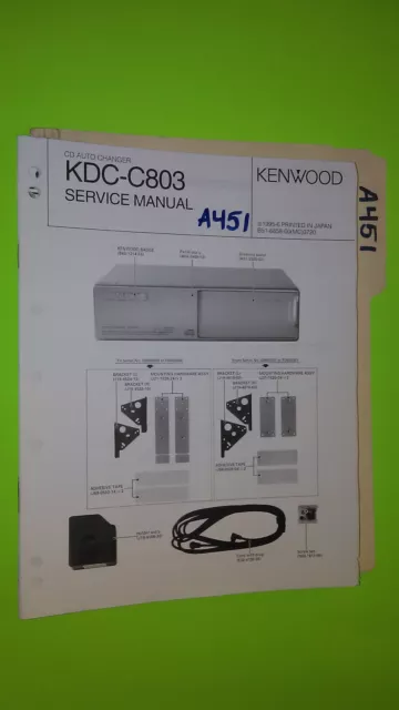 Kenwood kdc-c803 service manual original repair book stereo car radio cd player