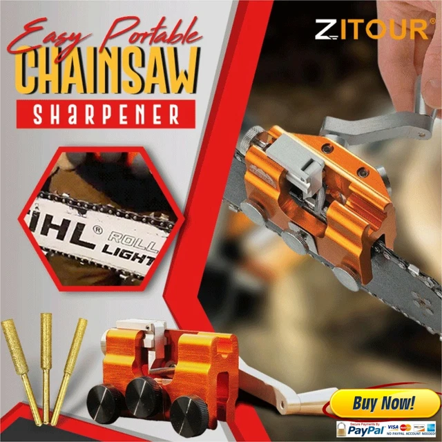 CHAINSAW CHAIN SHARPENER Kit Fast Sharpening Stone System for Patio