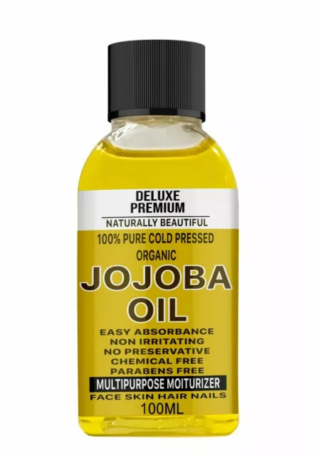 Golden Jojoba Oil 100% Pure Certified Organic ColdPressed Natural Hair Body Skin