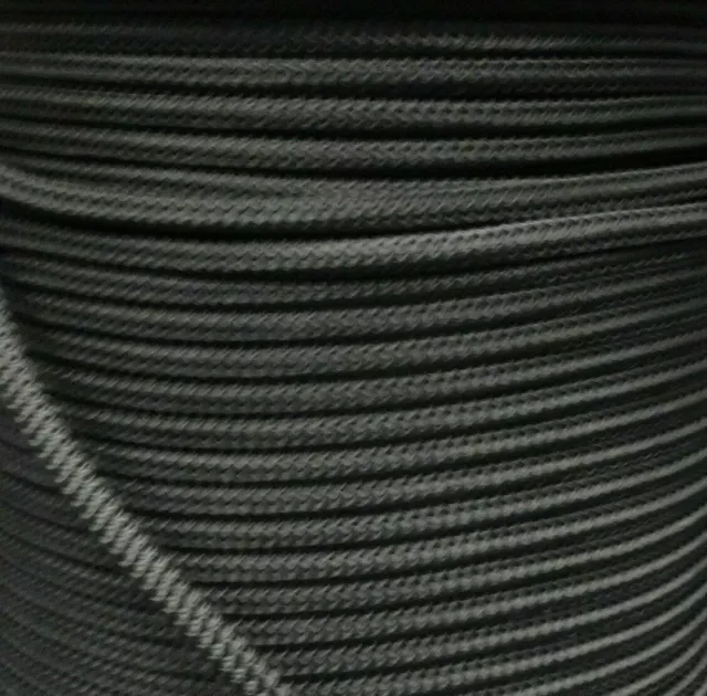 10mm x 10m Polyester Rope Double Braid Black Marine Yacht Sailing Mooring Boat