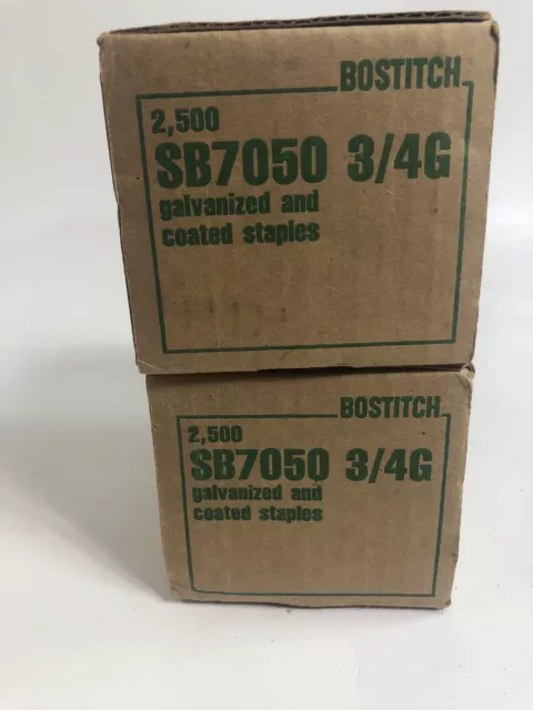 SB7050 3/4G BOSTITCH 2500+ galvanized coated staples  Lot  2 Boxes Construction