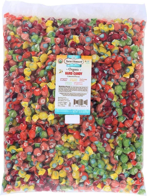 Organic Hard Candy Bulk Candy, Five Assorted Flavors, 5 poun...