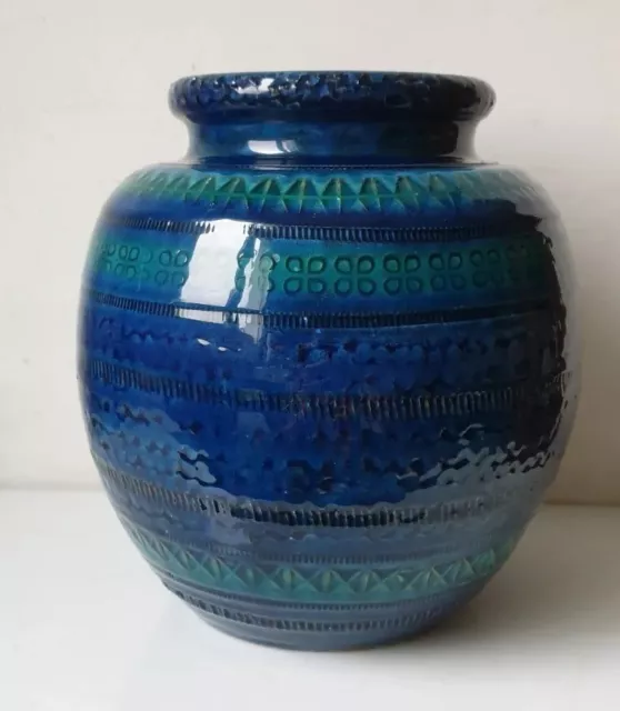 vase boule 21 cm rimini bleu ceramique aldo londi bitossi Italie vintage faience 3