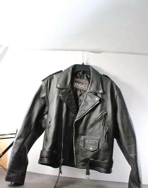 RGC Men’s Classic Biker Leather Jacket size 48