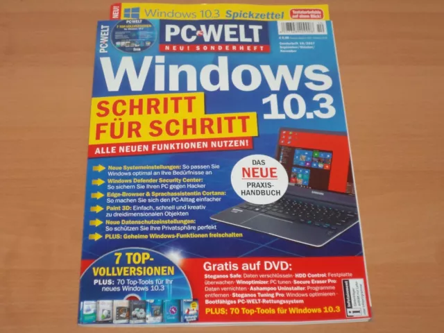 PC WELT SONDERHEFT Windows 10.3 + DVD Ausgabe Sep.-November 2017 ungelesen!