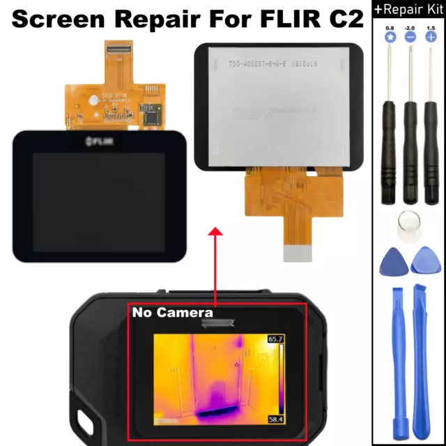 For FLIR C2 Compact Thermal Camera W/ Wi-Fi LCD Display Screen Glass Repair Part