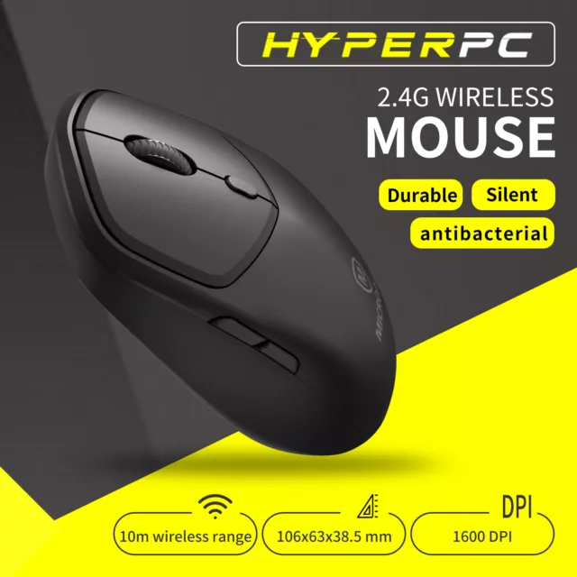 2.4G Wireless Mouse 1600 DPI Optical Sensor Nano Receiver Ergonomic Design 6
