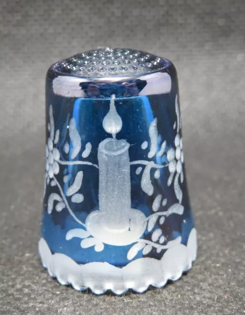 Ullman Crystal Glass Germany Thimble - Christmas Candle - Christmas Cream