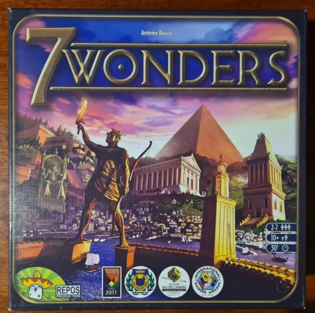 7 Wonders Board Game - Antoine Bauza - Repos Production - Family Game - As New