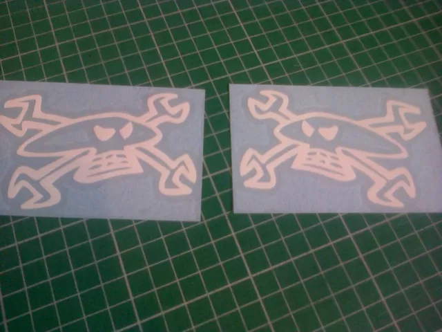 Skull Spanners  x2 100mm Decal Sticker TT  North west,Cheaper than Freeposted