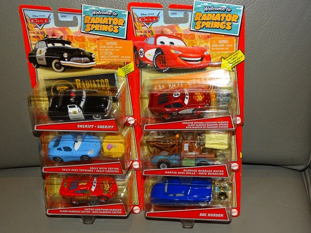 Lot 6 Voitures Disney Pixar Cars Mcqueen Cactus Doc Hudson Sheriff Martin Sally
