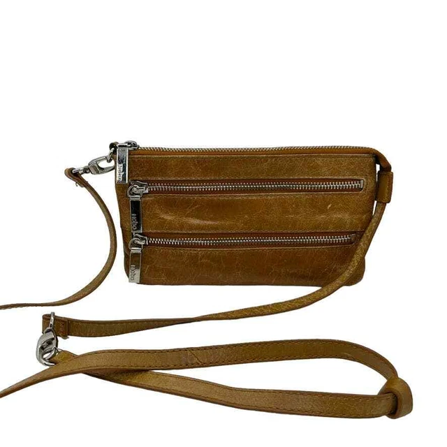 Hobo Purse Crossbody CRISTEL Organizer Convertible Clutch Bag Cognac Brown
