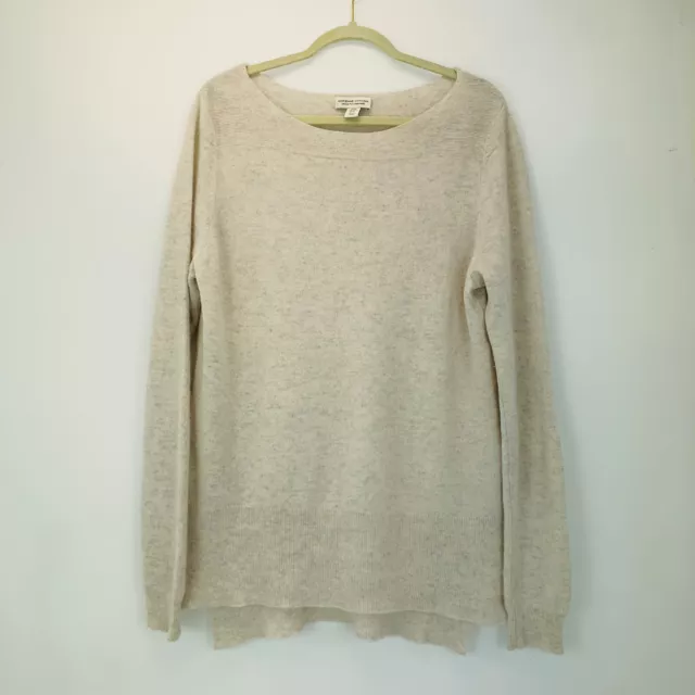 ADRIENNE VITTADINI Women XL 100% 2-Ply Cashmere Cream Pullover Knit Top