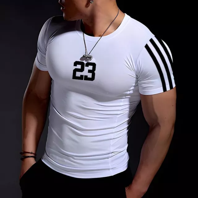 Camisa Deportiva De Manga Corta Para Hombre Ropa De Fitness Muscular Gimnasio