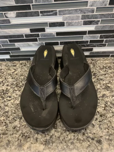 Volatile Womens Wedge Thong Sandals Size 10 Platform Black