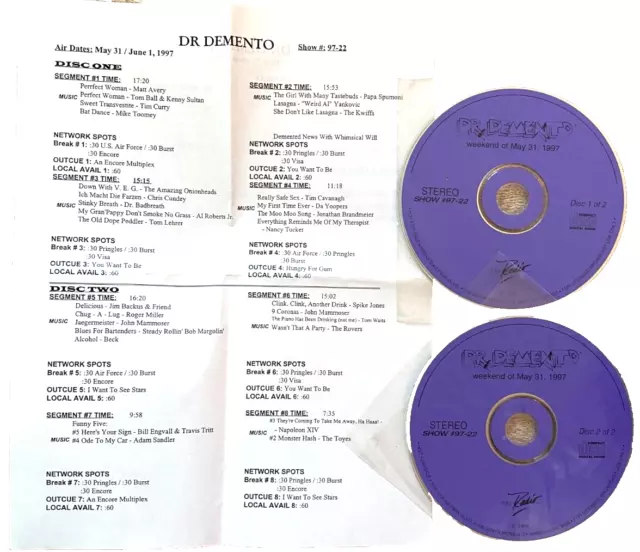 5/31/97 Dr Demento Tim Curry, Tom Lehrer, Tom Waits, Adam Sandler, Beck, Toyes