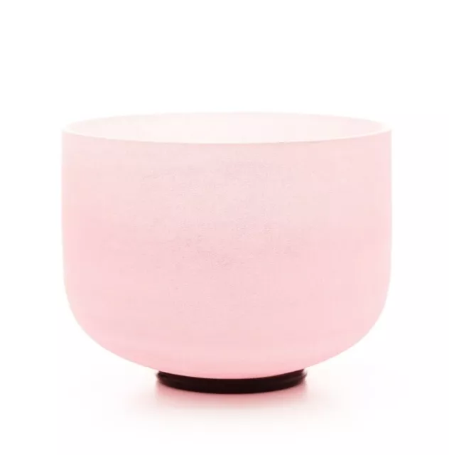 432 Hz 9"F Note Heart Chakra Pastel Pink Colour Quartz Crystal Singing Bowl Yoga