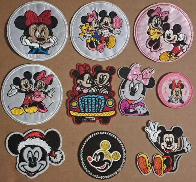 JUMBO MICKEY AND Minnie Mouse Embroidered Iron On Patches $21.99 - PicClick