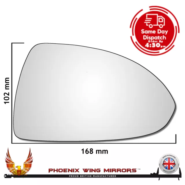 Right Hand Drivers Side Vauxhall Corsa D Mk3 2006-2014 Convex Wing Mirror Glass