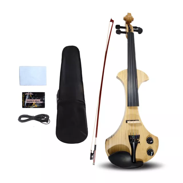 Electric Violin 4/4 full size Solid wood Violin kit Ebony Fittings with Bow Case