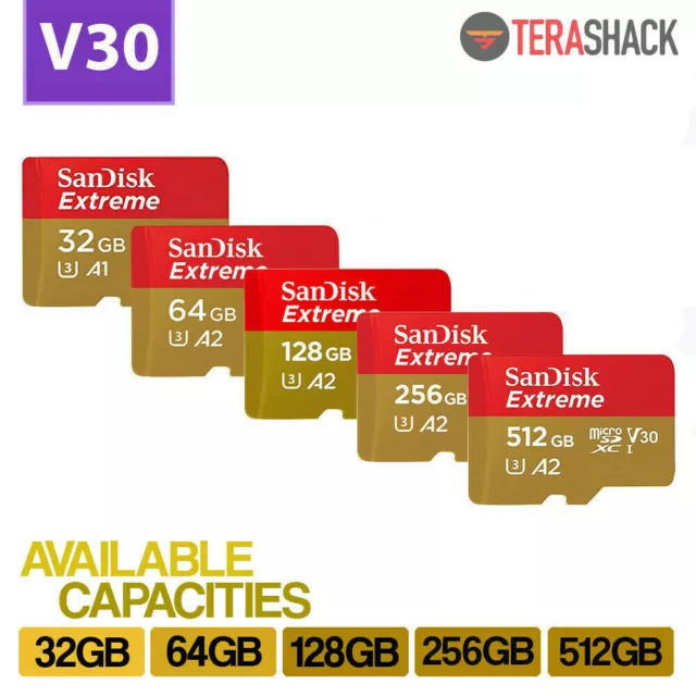 SanDisk Extreme Micro SD Memory Card 32GB 64GB 128GB 256GB 512GB Class 10 GoPro
