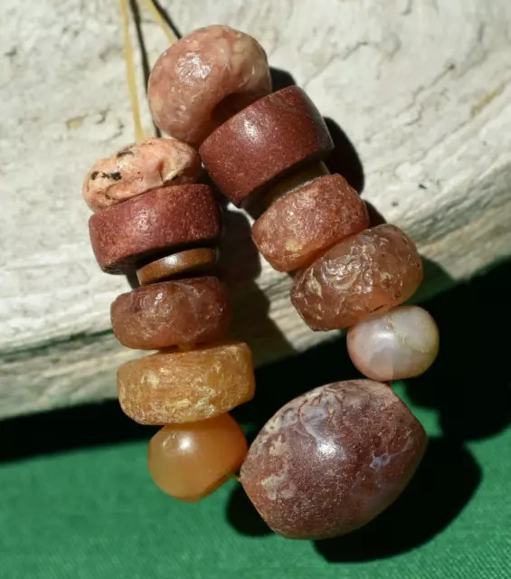 Ancient Agate Stone Excavated Djenne Dig Beads Mali African Trade 1000 Years Old 2