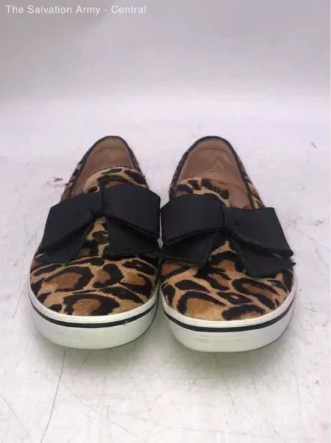 Kate Spade New York Womens Delise Brown Black Leopard Print Slip On Flats 7B