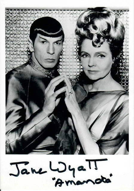 Autografo originale Jane Wyatt da Star Trek, cartolina fotografica vera 10x15 cm