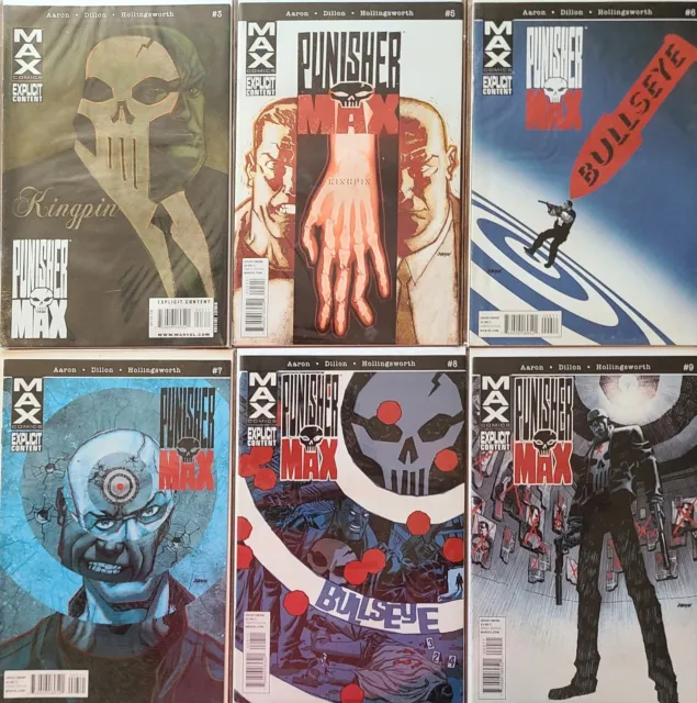 Punisher Max Lot Of 6! Marvel Comics VF/NM MIX FREE SHIPPING AARON DILLON